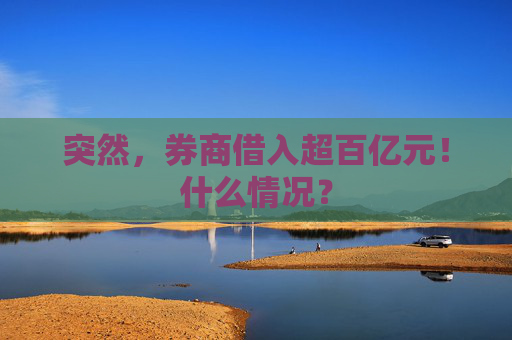 突然，券商借入超百亿元！什么情况？