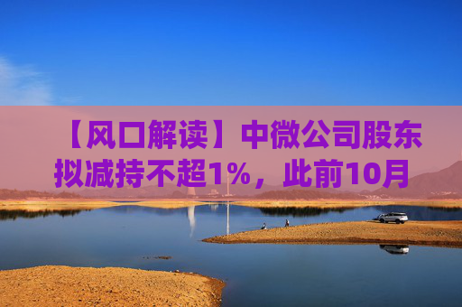 【风口解读】中微公司股东拟减持不超1%，此前10月亦披露减持公告  第1张