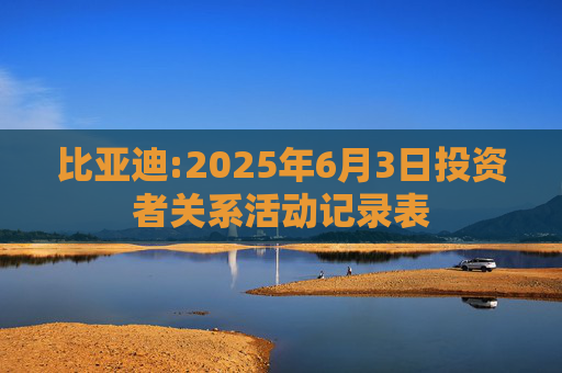 比亚迪:2025年6月3日投资者关系活动记录表