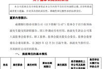 成都银行：监事长孙波因工作调动提前离任