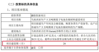 璞泰来计划自掏超20亿元在马来西亚建厂！剑指5万吨负极产能，短期业绩却难迎春？