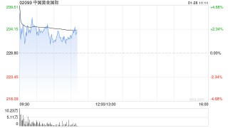 中国黄金国际盘初涨超4% 发布2026年年度产量指引