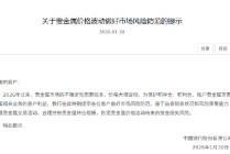 中国银行发布提示：做好市场风险防范 合理控制贵金属持仓规模