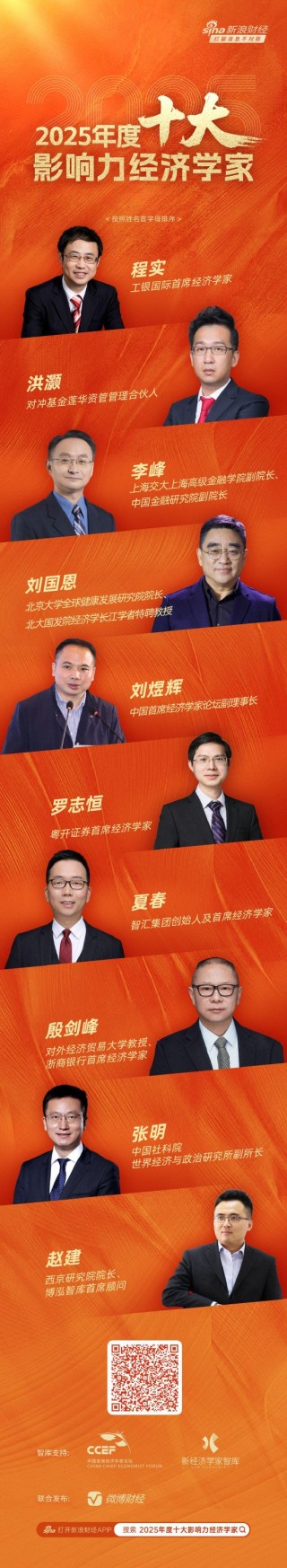 “2025年度十大影响力经济学家”名单揭晓