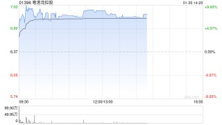 粤港湾控股午前涨近9% 公司收购天顿数据转型AI算力赛道