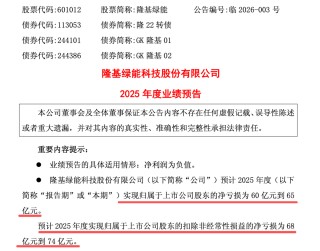 三家光伏龙头公司，2025年业绩预亏，合计超160亿元