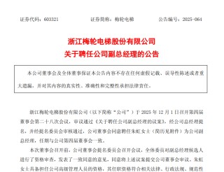 梅轮电梯新副总朱虹什么来头？内部成长30年，与董事长同乡