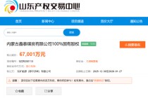 底价6.7亿元、评估值溢价超7倍！兖矿能源鄂尔多斯子公司挂牌转让当地煤企100%股权