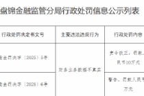 工银安盛人寿盘锦中心支公司被罚10万元：财务业务数据不真实