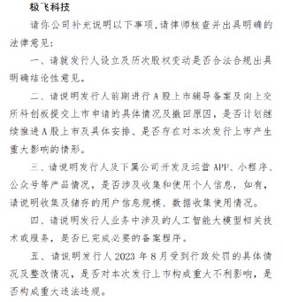 极飞科技港股IPO收到证监会备案反馈：需说明A股科创板上市申请撤回原因