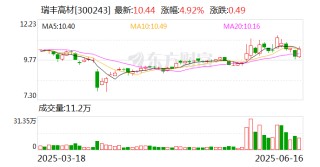 瑞丰高材：2024年度工程塑料助剂业务实现收入1.07亿元，同比增长212%