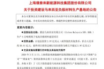 璞泰来计划自掏超20亿元在马来西亚建厂！剑指5万吨负极产能，短期业绩却难迎春？