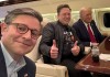 美众议院议长约翰逊晒三人合影：感谢马斯克对政府效率部的贡献