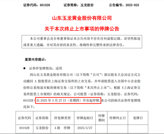 玉龙股份拟主动退市，自3月27日开市起停牌  第1张