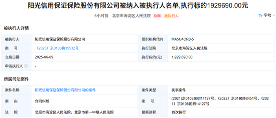 阳光信保重大诉讼败诉成被执行人！高管层大换血后业务开始复苏  第1张