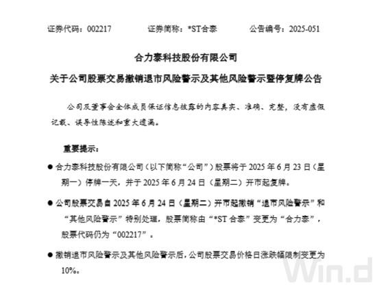 002217,停牌一天!24日起摘星脱帽! 第1张 002217,停牌一天!24日起摘星脱帽! 第1张
