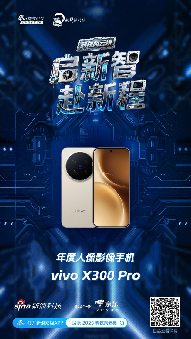 vivo X300 Pro获新浪2025科技风云榜年度人像影像手机奖  第1张
