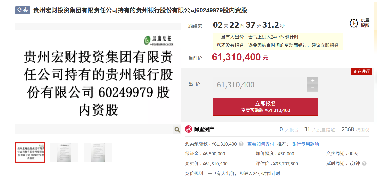 贵州银行1亿股终成交，国资托底难掩治理与业绩双忧  第2张