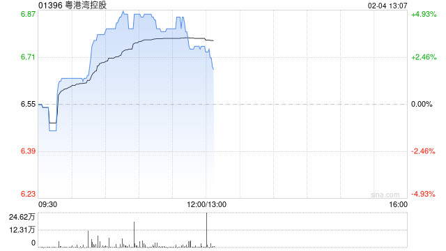 粤港湾控股午后涨超3% 旗下天顿数据近期获福田国资重磅战略性投资  第1张
