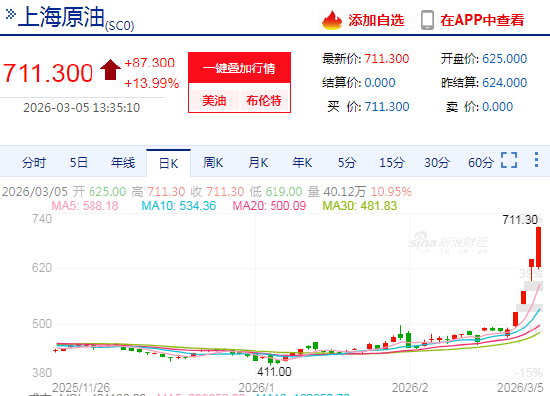 快讯：SC原油主力合约触及涨停  第3张