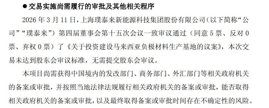 璞泰来计划自掏超20亿元在马来西亚建厂！剑指5万吨负极产能，短期业绩却难迎春？  第2张