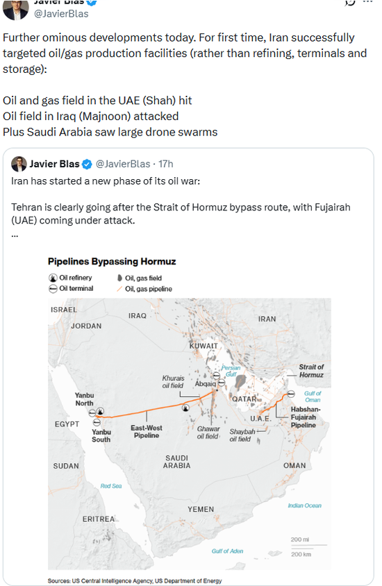 市场“高兴得太早”?阿联酋、伊拉克油气田战后首次遭袭、关键替代港口富查伊拉再遇袭 第2张 市场“高兴得太早”?阿联酋、伊拉克油气田战后首次遭袭、关键替代港口富查伊拉再遇袭 第2张
