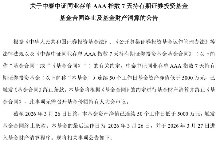行业首例!同业存单基金首现清盘,24只迷你基金迎考验 第1张 行业首例!同业存单基金首现清盘,24只迷你基金迎考验 第1张